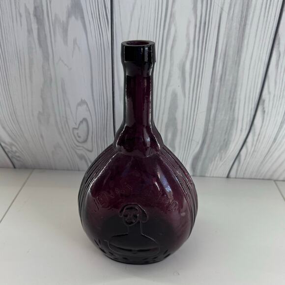 Vintage Jenny Lind Amethyst Bottle Decanter Purple Glass 9.5 inches - Picture 1 of 7